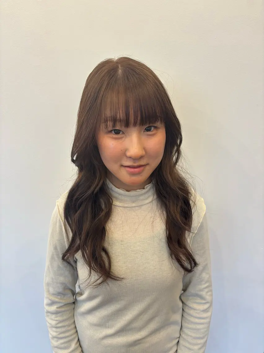 セミロング カラー ブラウンカラー ダブルカラー ヘアカラー ハードパーマ Rico💜のヘアスタイル