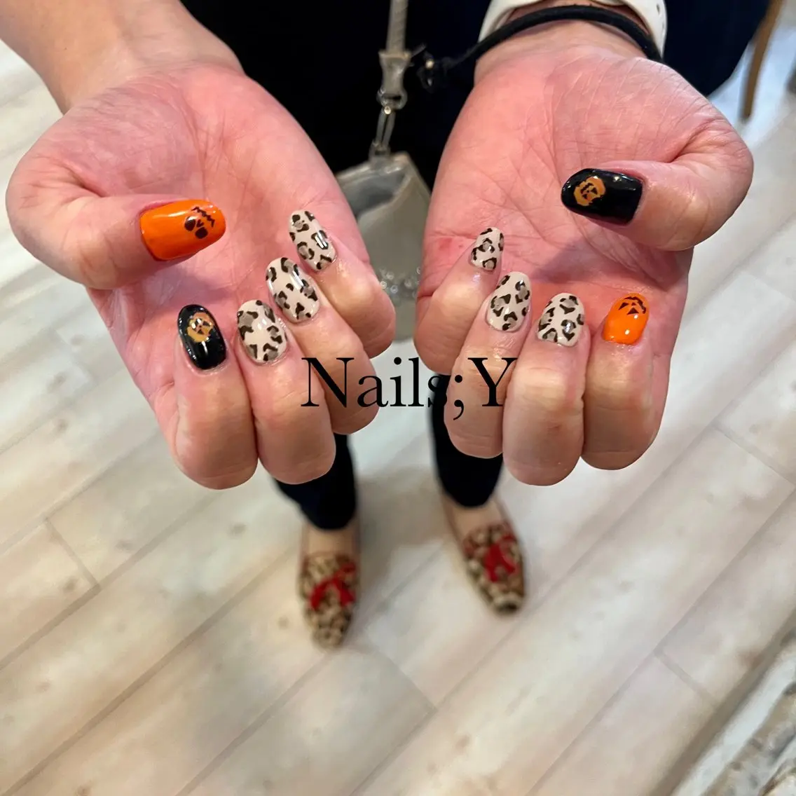 ネイル ジェルネイル ハロウィン おそろいネイル 持ち込み パラジェル yo koのネイルデザイン