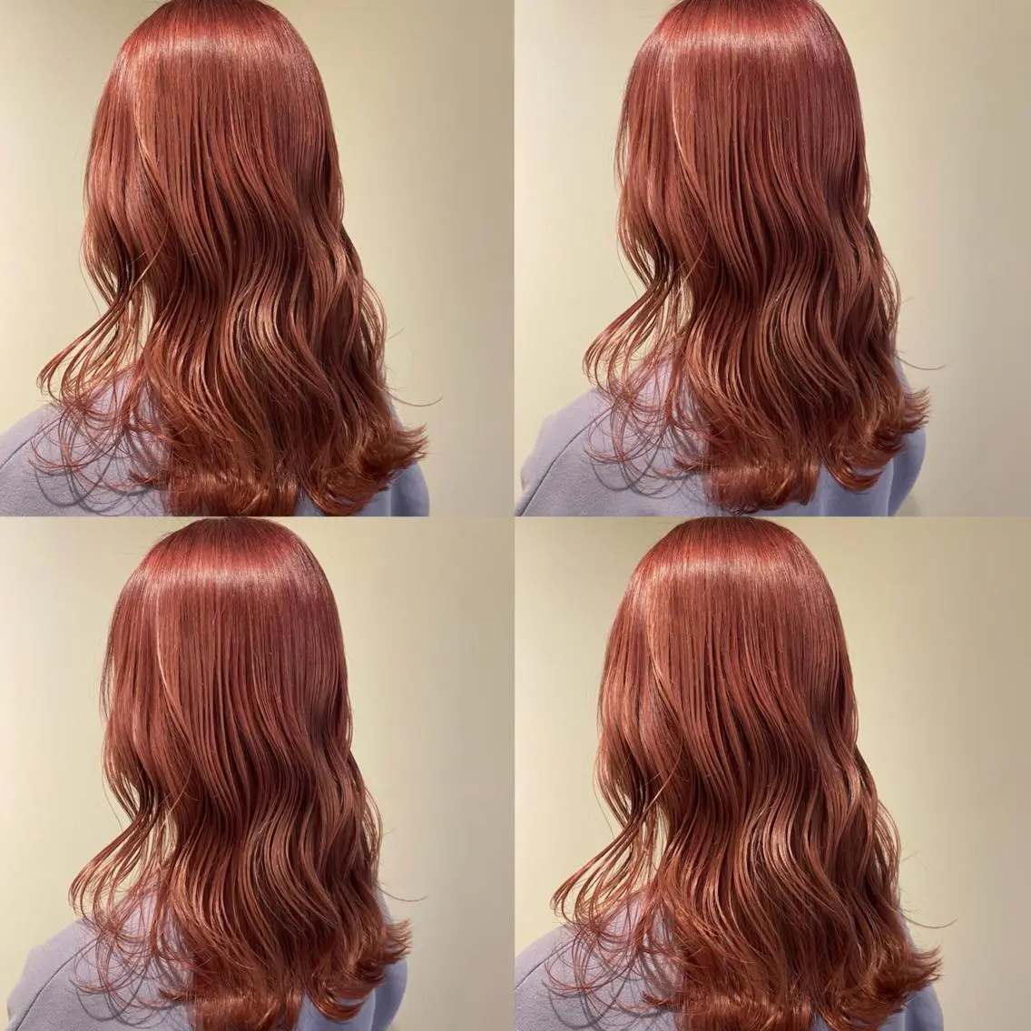 セミロング カラー 金島 青のヘアスタイル