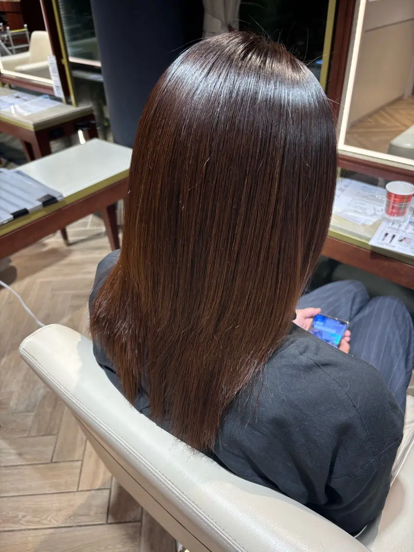 セミロング 縮毛矯正 山中 あるのヘアスタイル