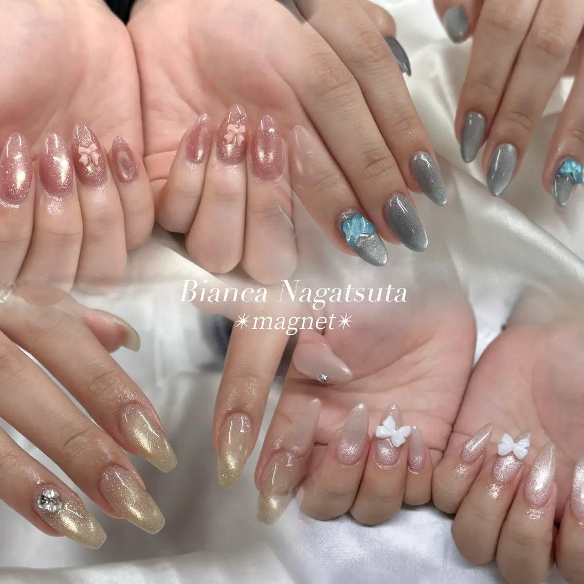 《6月限定クーポン🪼》【オフ有り】うるツヤ✨韓国風水光マグネットネイル💅🏻新規¥6,000/再来¥7,000の写真