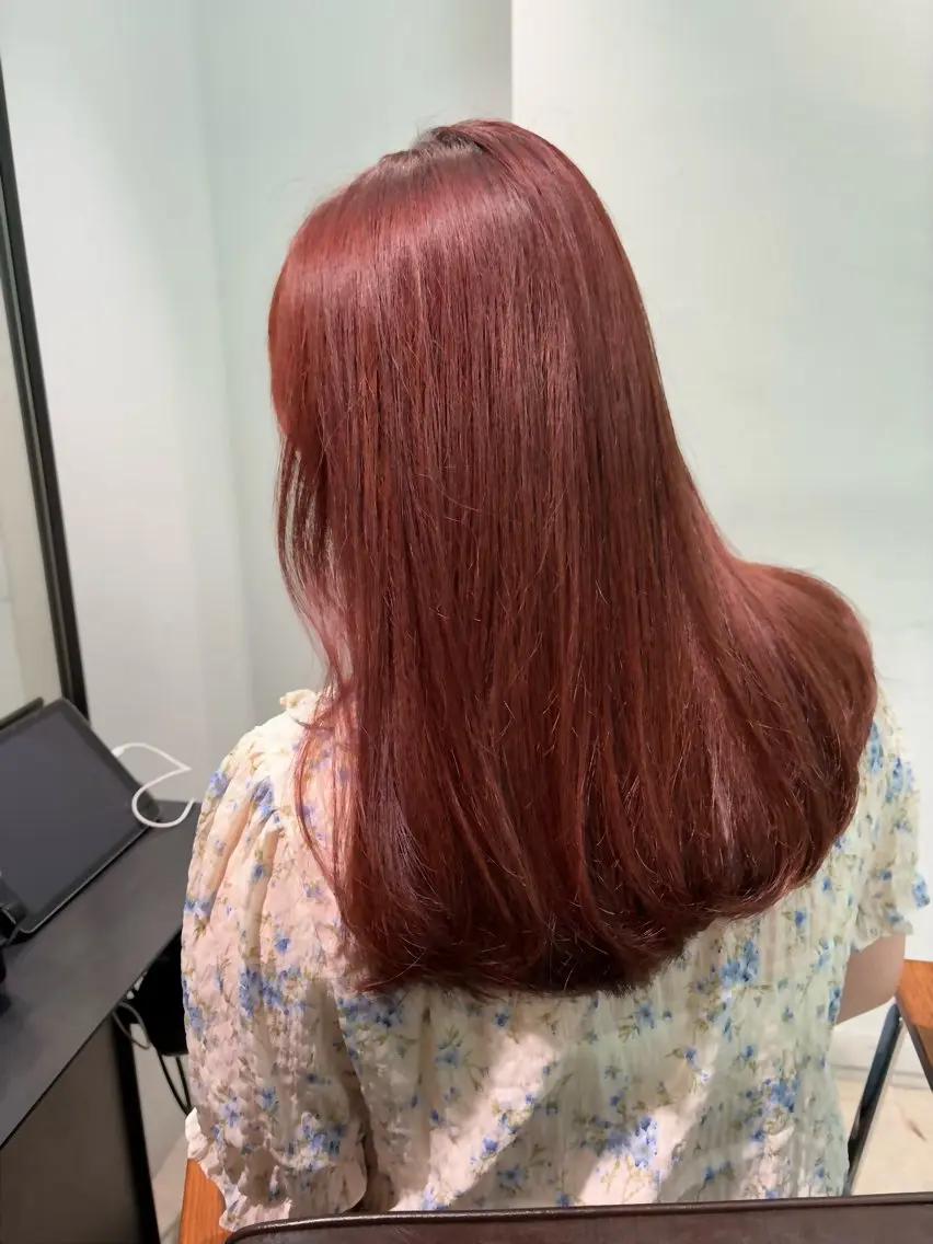 ロング カラー ピンクカラー ヘアカラー トリートメント natsu fujinoのヘアスタイル