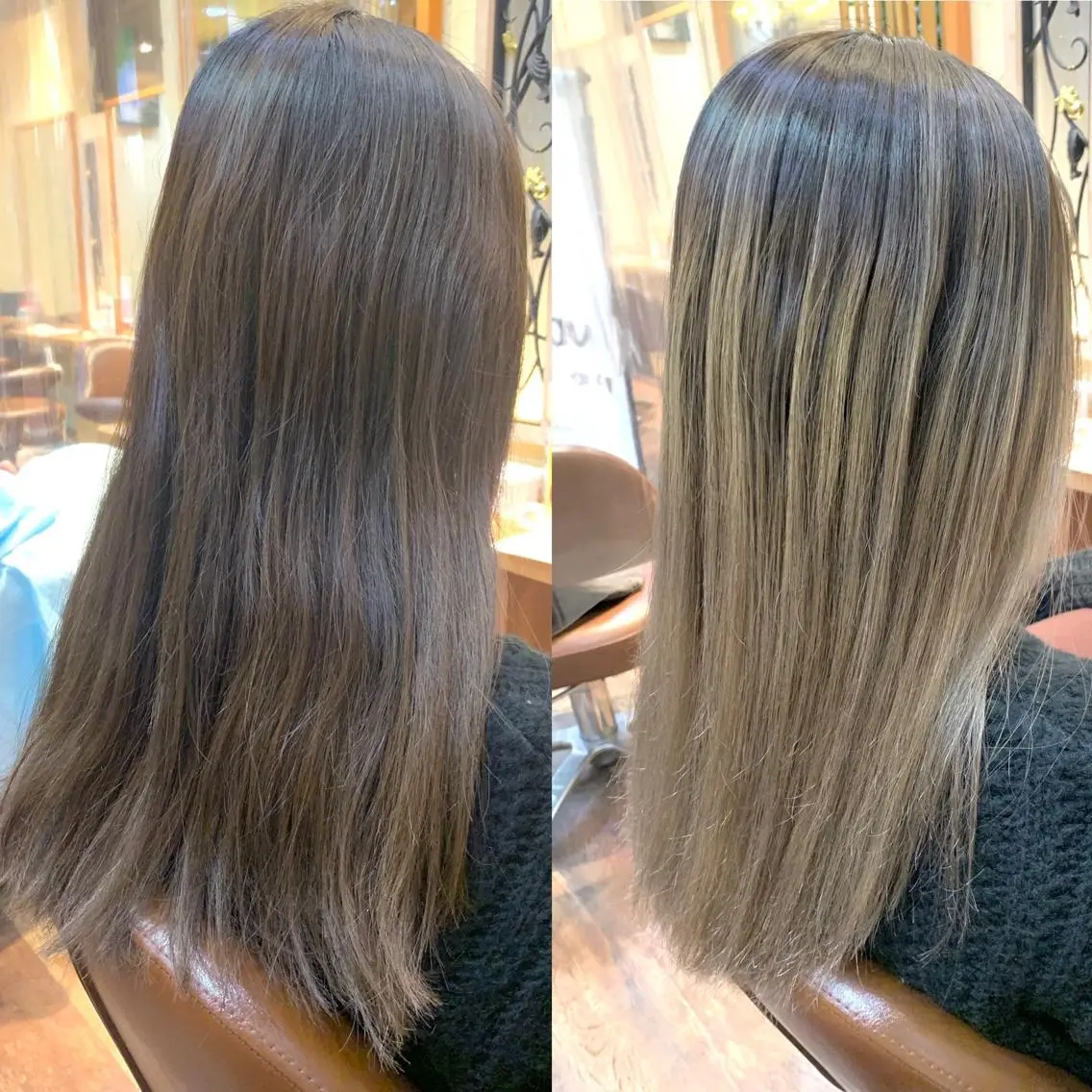セミロング カラー パーマ ヘアアレンジ キッズ ネイル マツエク・マツパ 髪質改善 艶髪🔵フセナオヤのヘアスタイル