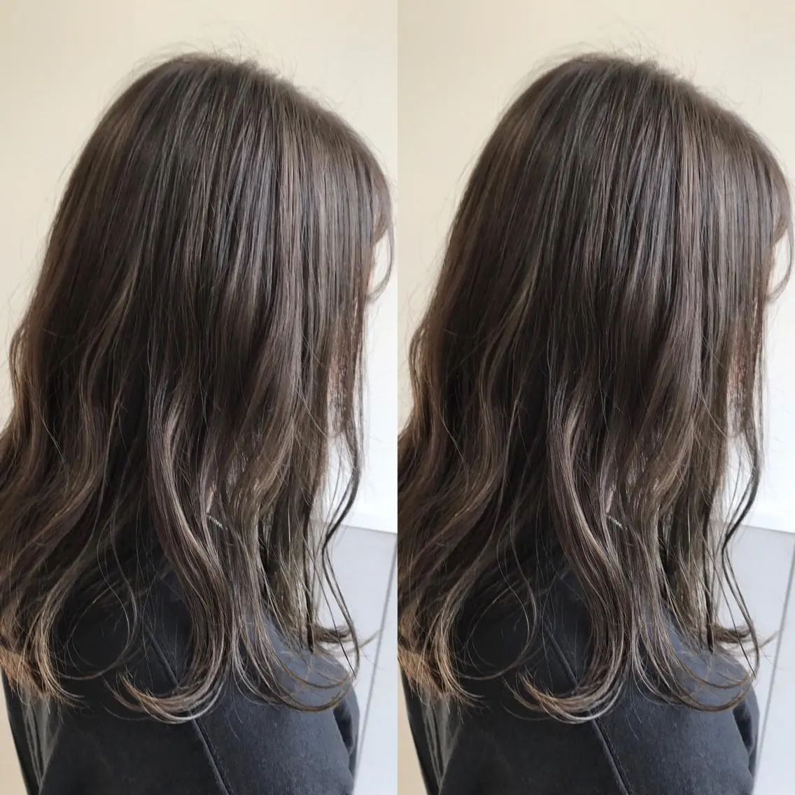 セミロング カラー 小栗 麻衣のヘアスタイル