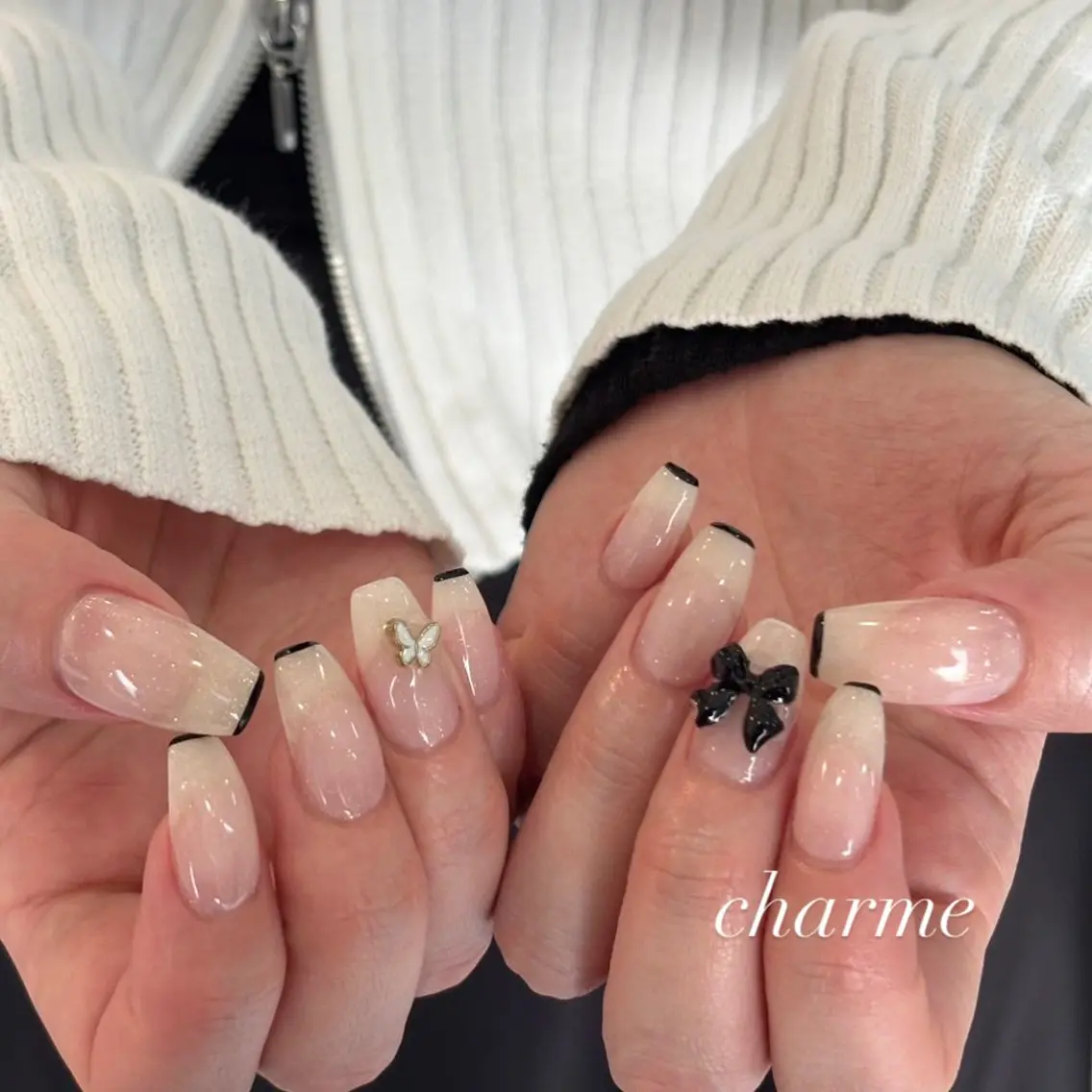 ネイル ホワイト ハンドネイル charme nailのネイルデザイン