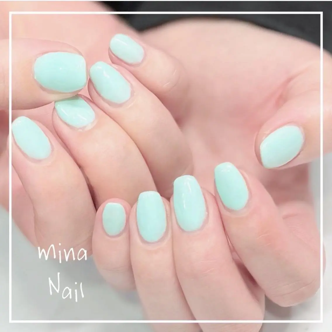 ネイル 水色 ワンカラーネイル mina Nailのネイルデザイン