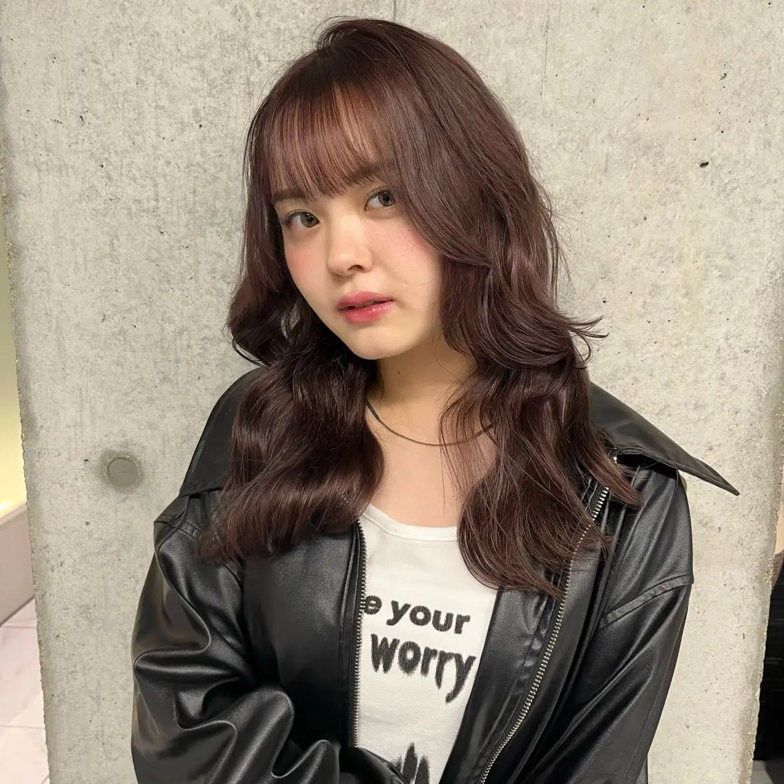 セミロング カラー ブラウンカラー ピンクカラー ピンクブラウン トリートメント カット ヘアカラー トリートメント Miyu🎀レイヤー ／透明感カラー🪽のヘアスタイル