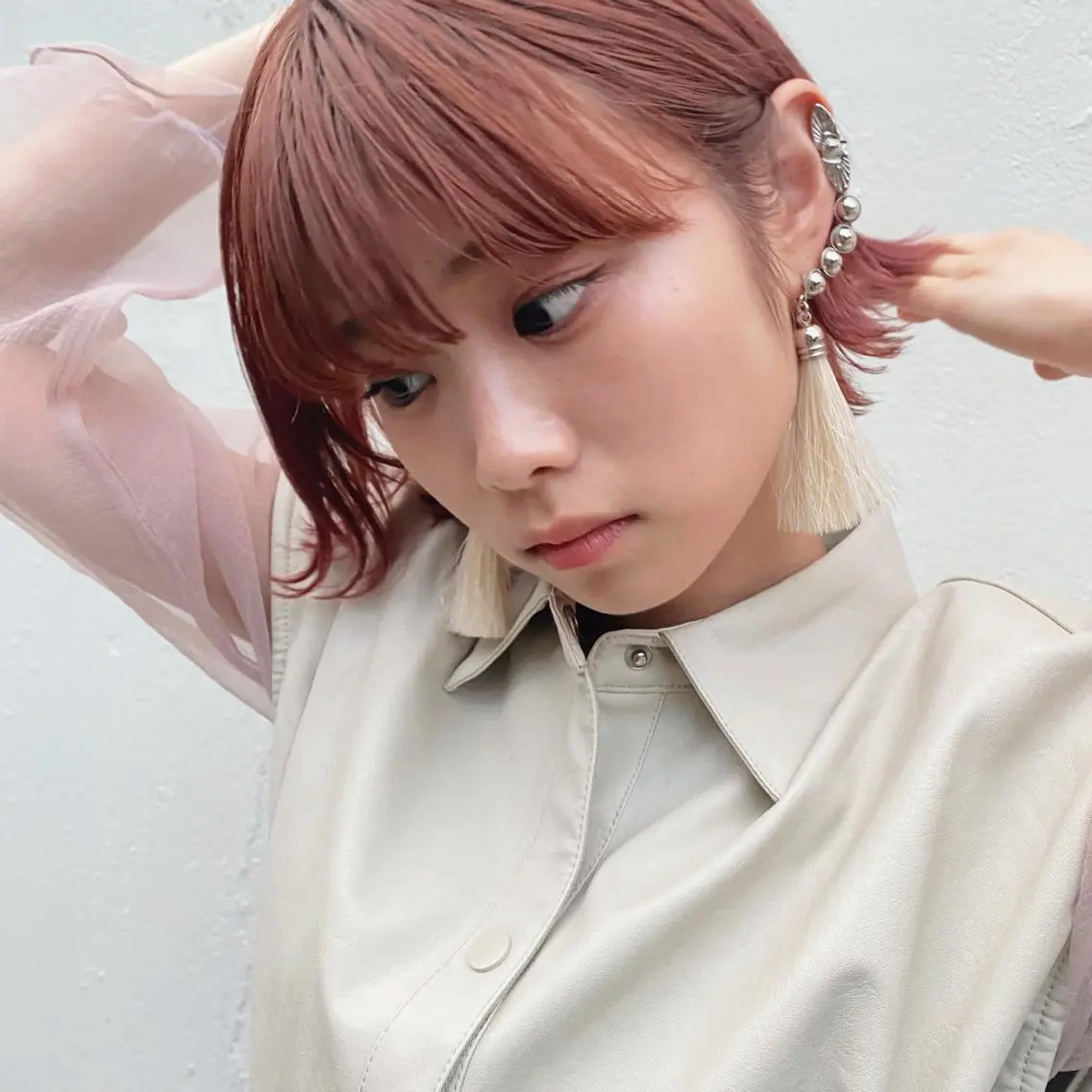 ショート カラー ベージュカラー ピンクカラー ピンクベージュ Kaito🐶 /デザイン/レイヤーのヘアスタイル