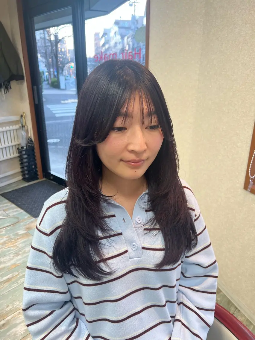 ロング カット ヘアカラー 田牧 みゆきのヘアスタイル
