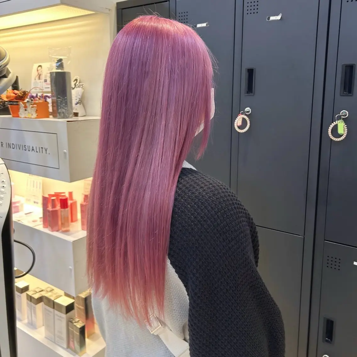 ミディアム カラー ブリーチ ピンクカラー トリートメント mei 撮影モデル募集中！のヘアスタイル