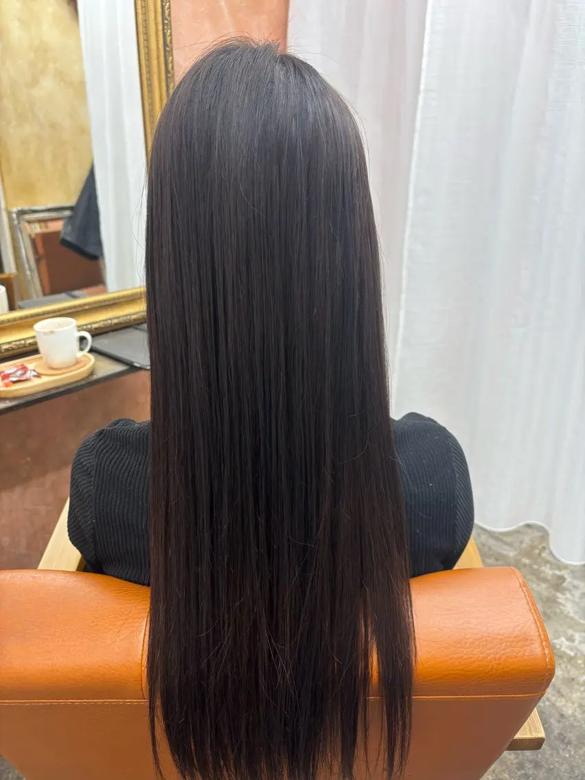 ロング 縮毛矯正 大本 涼風のヘアスタイル