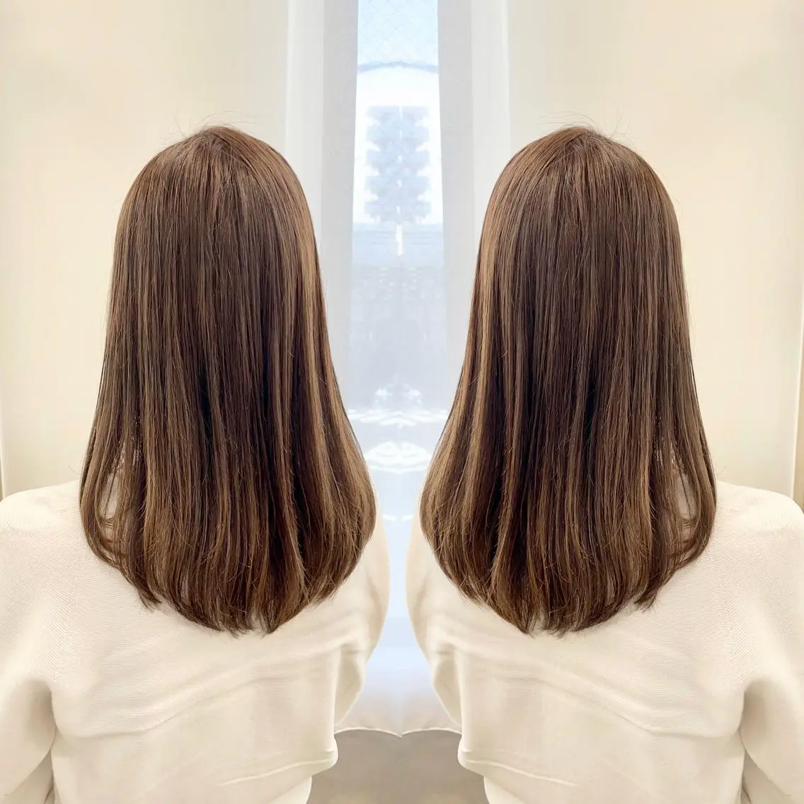 セミロング カラー パーマ 縮毛矯正 天野 涼のヘアスタイル
