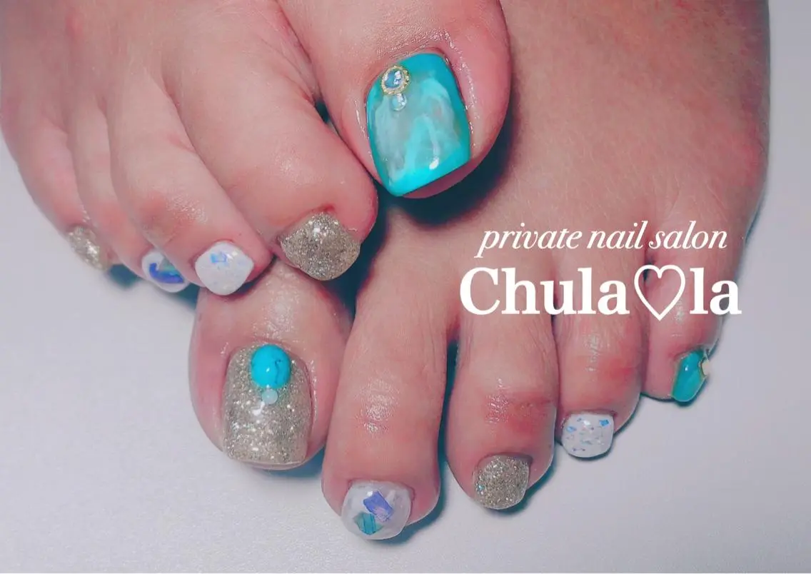 ネイル 持ち込み フットネイル Chula♡la 豊見城市高安のネイルデザイン