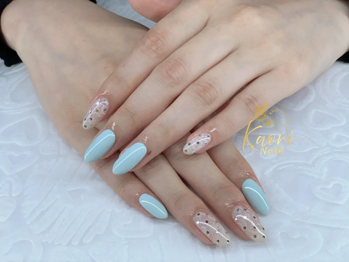 ネイル チークネイル ドット フレンチネイル ジェルネイル グラデーション Kaori Nailのネイルデザイン