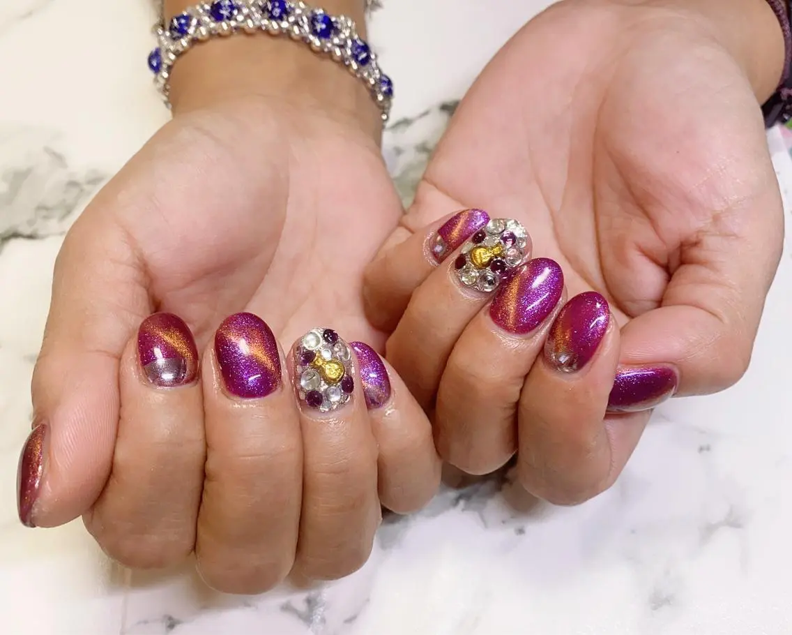 ロング カラー ネイル アートネイル Q Free nailsのネイルデザイン