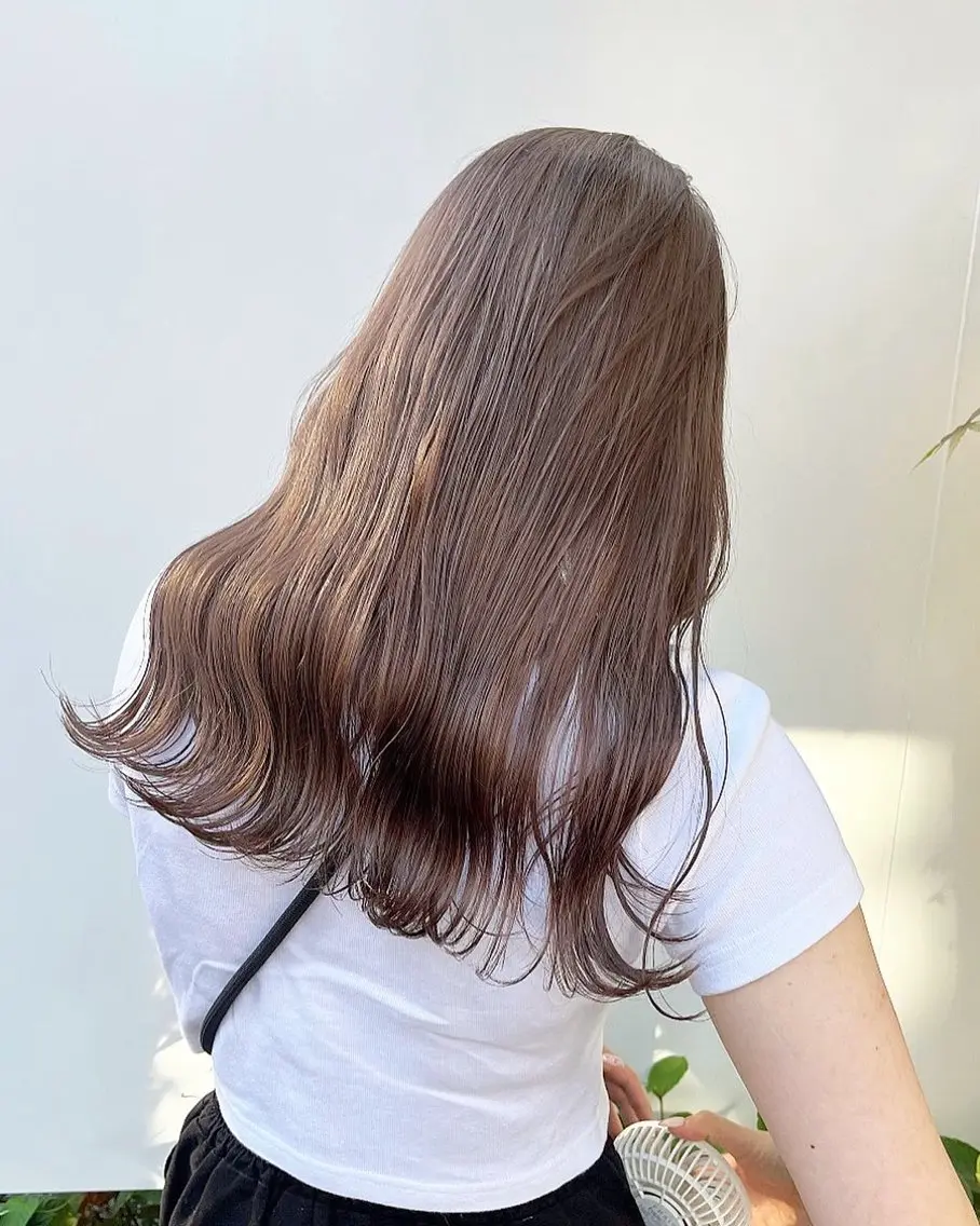 ロング カラー カット ヘアカラー トリートメント オリーブ/縮毛♡ Natsuno🩰のヘアスタイル