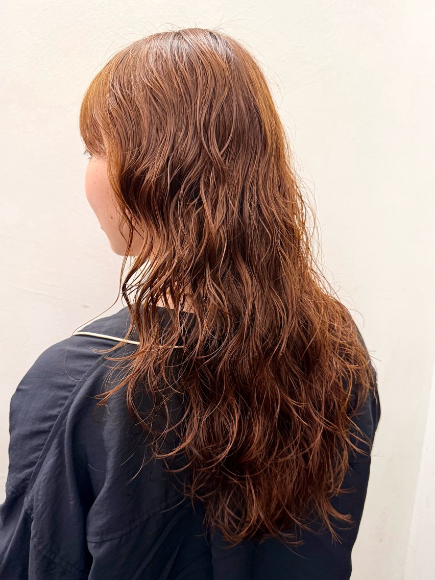 ロング カラー パーマ カット ヘアカラー パーマ 似合わせカット/カラ ーケアパーマ/高倉のヘアスタイル