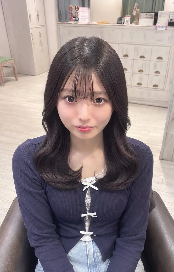 ミディアム ヘアアレンジ くびれヘア ワンカラーモデル募集 中🎀🩵のあのヘアスタイル