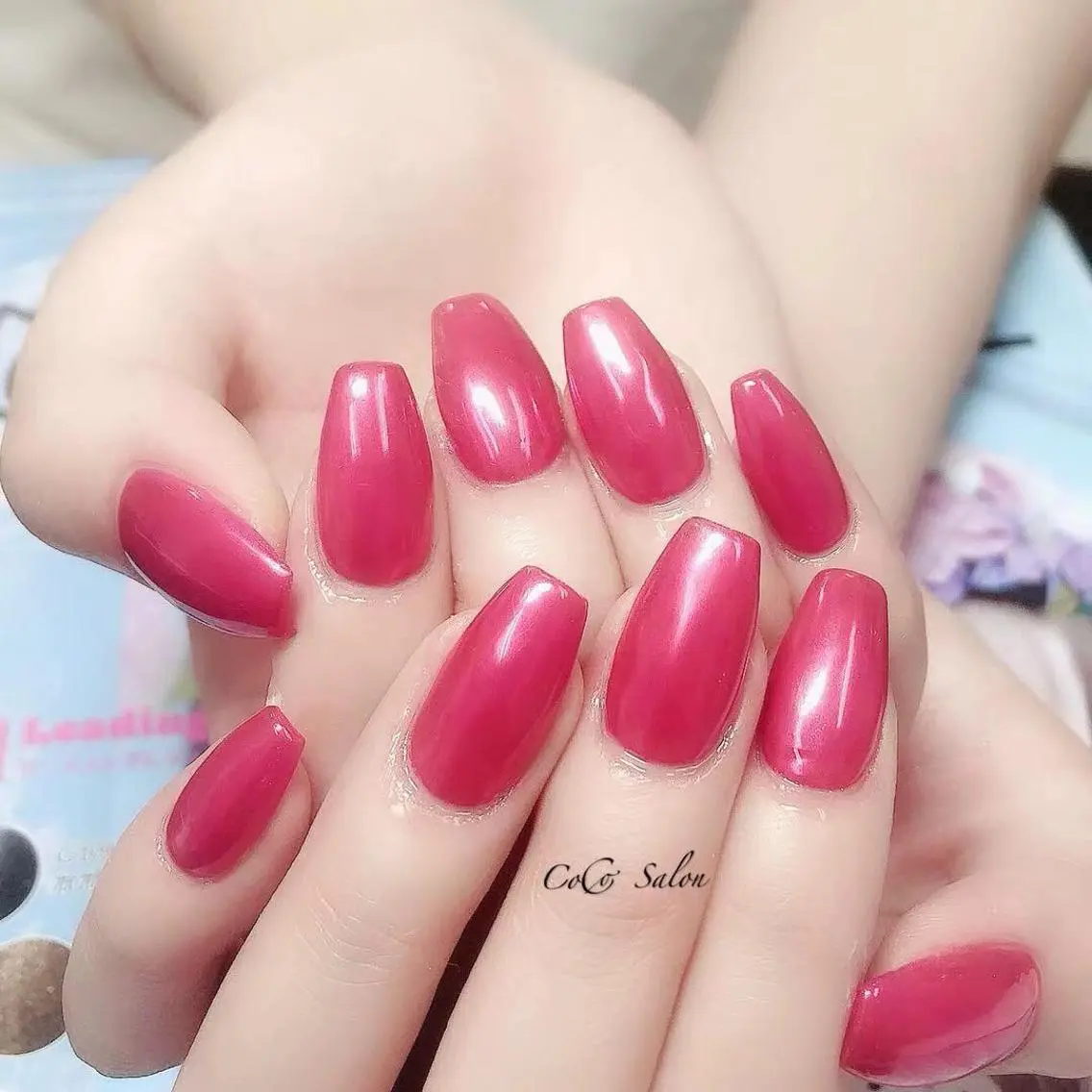 ネイル ミラーネイル ピンク スカルプネイル CoCoSalon ネイル/まつ毛予約のネイルデザイン