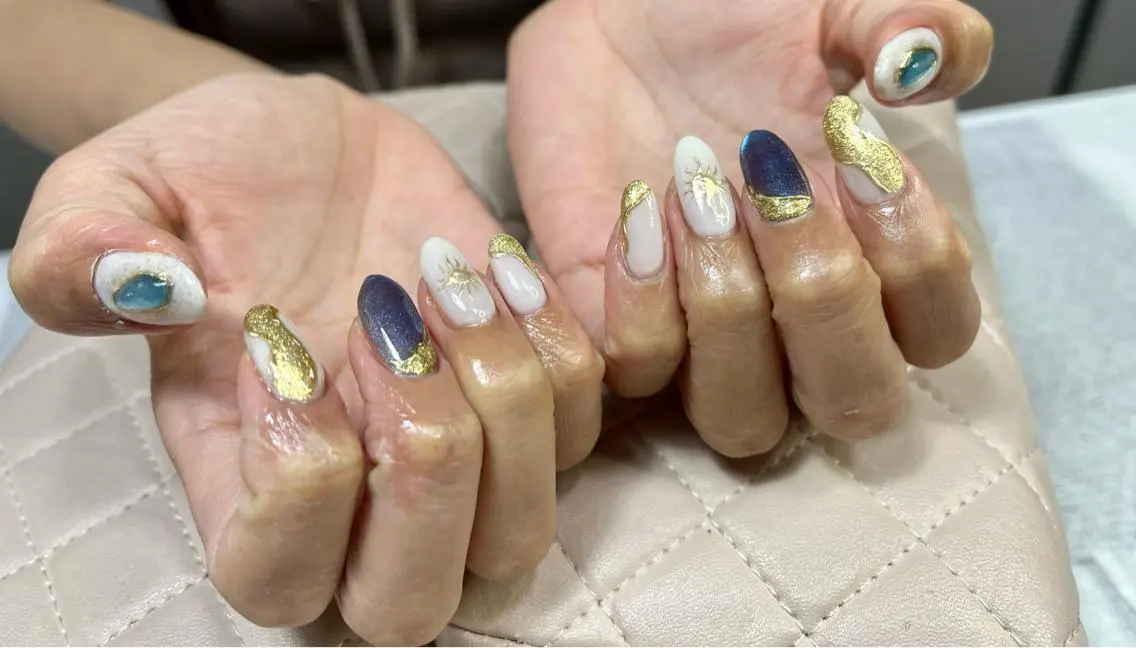 ネイル ハンドネイル goldgleams ちなのネイルデザイン