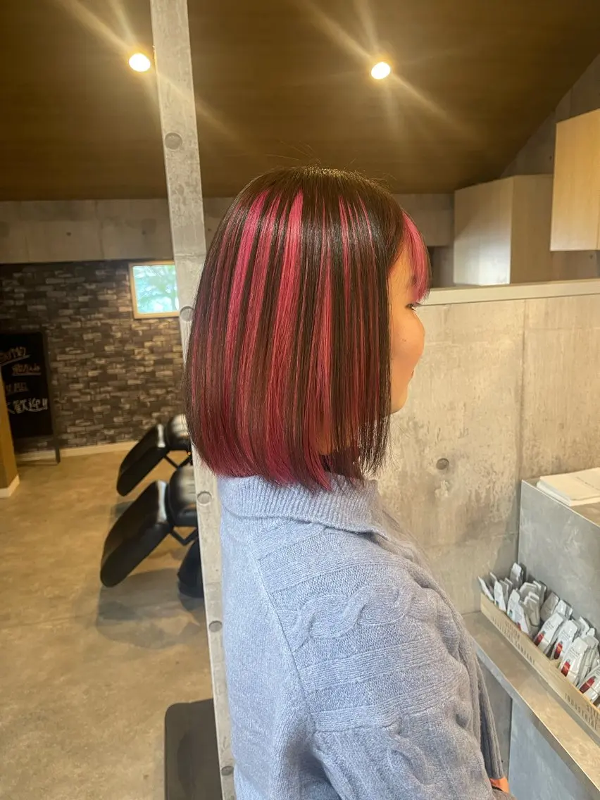 ショート カラー ピンクカラー カット ヘアカラー トリートメント 透明感カラー/メンズ パーマ/小野田恵太郎のヘアスタイル