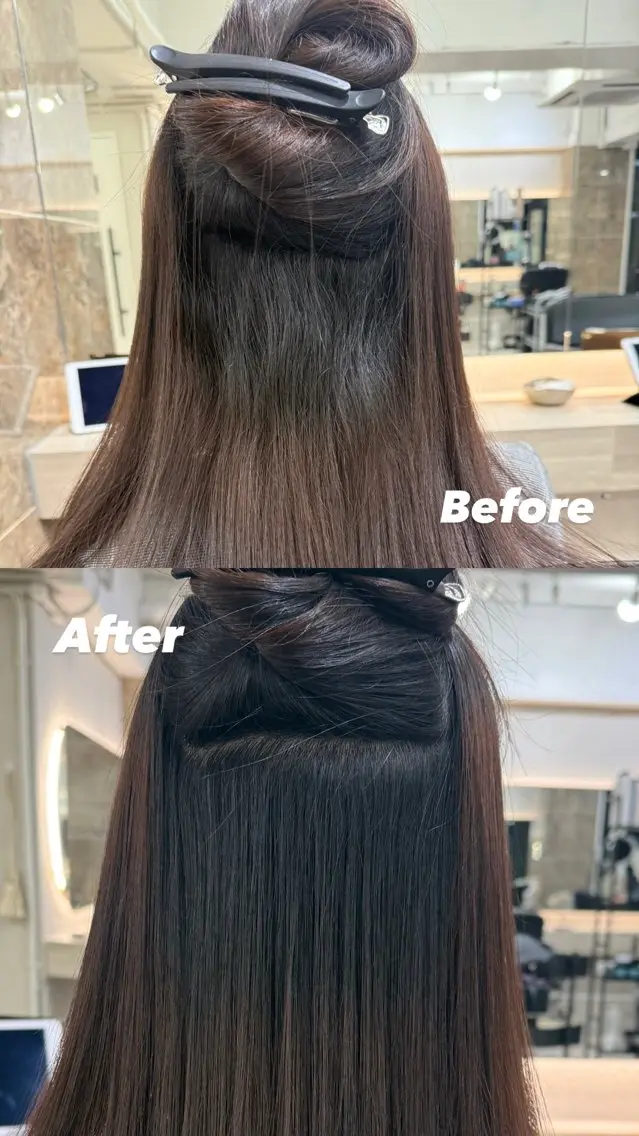 ミディアム 縮毛矯正 C H i R iのヘアスタイル