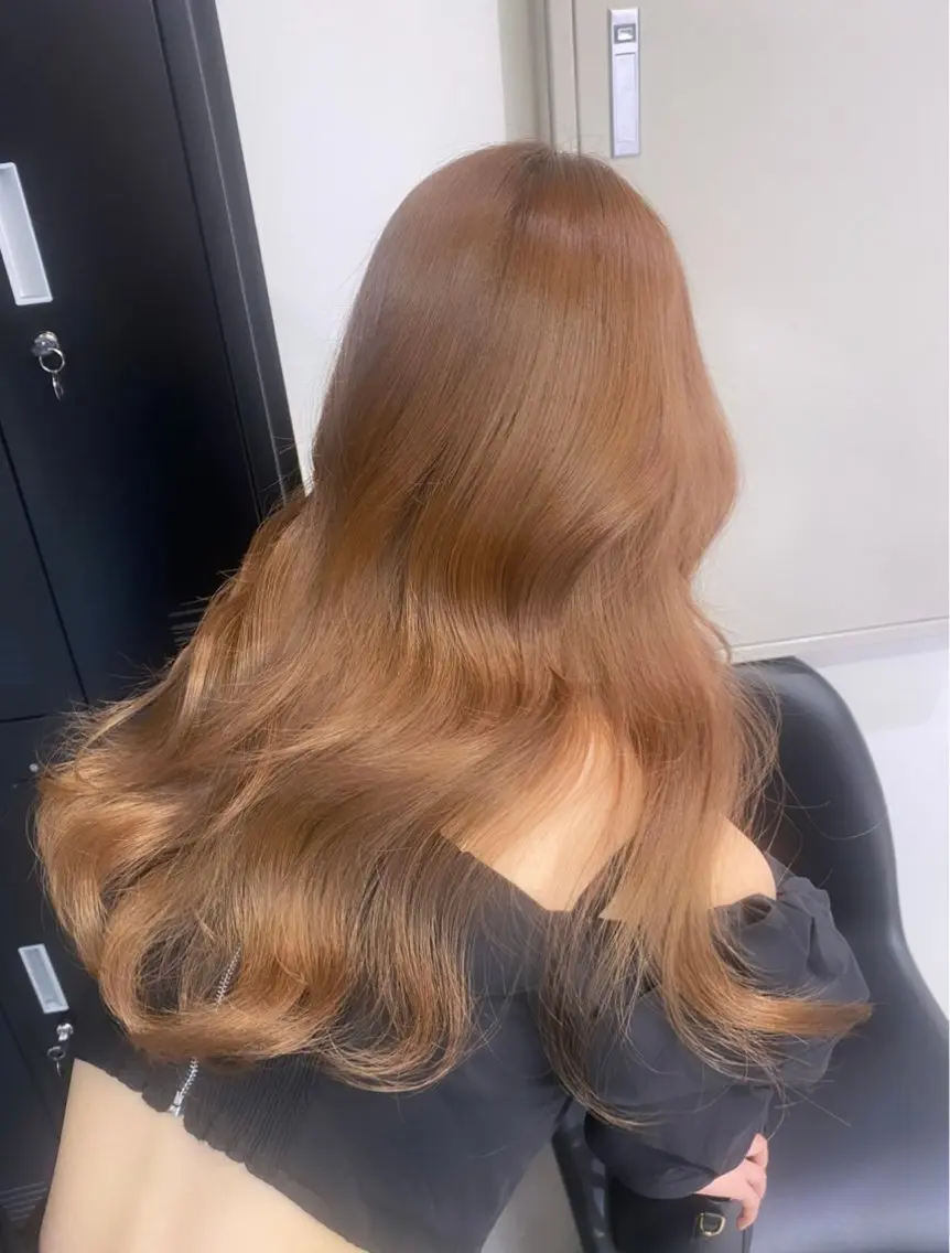 ロング カラー 韓国風ヘア ヘアカラー トリートメント ヘアセット 渋谷/原宿♡PELE 縮毛矯正/ストレートのヘアスタイル
