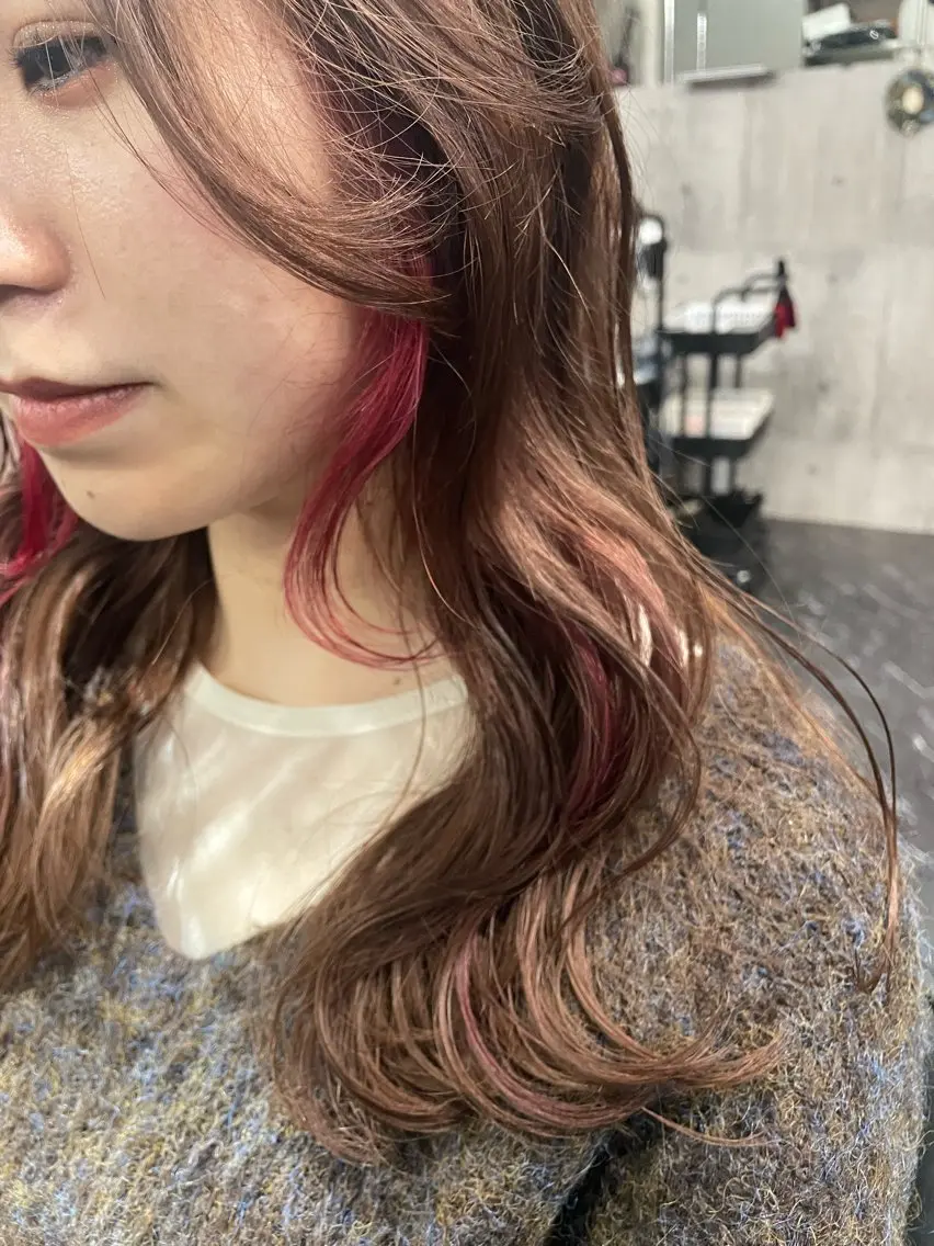 セミロング カラー NINE+/代表 ブリーチ特化型サロンのヘアスタイル