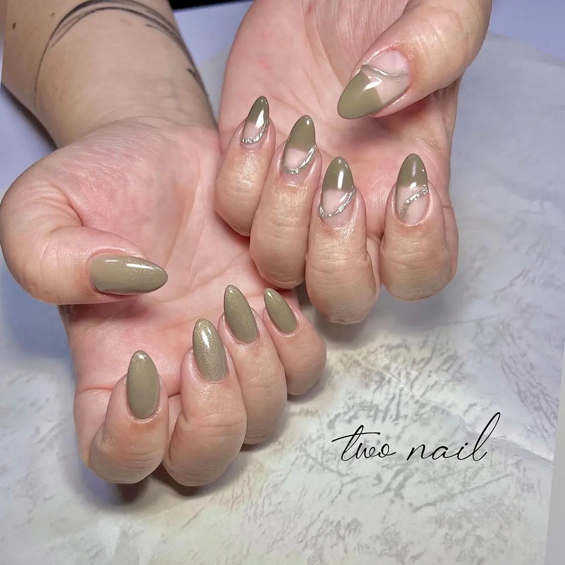 ネイル アートネイル フットネイル ハート マグネットネイル ニュアンスネイル two nailのネイルデザイン