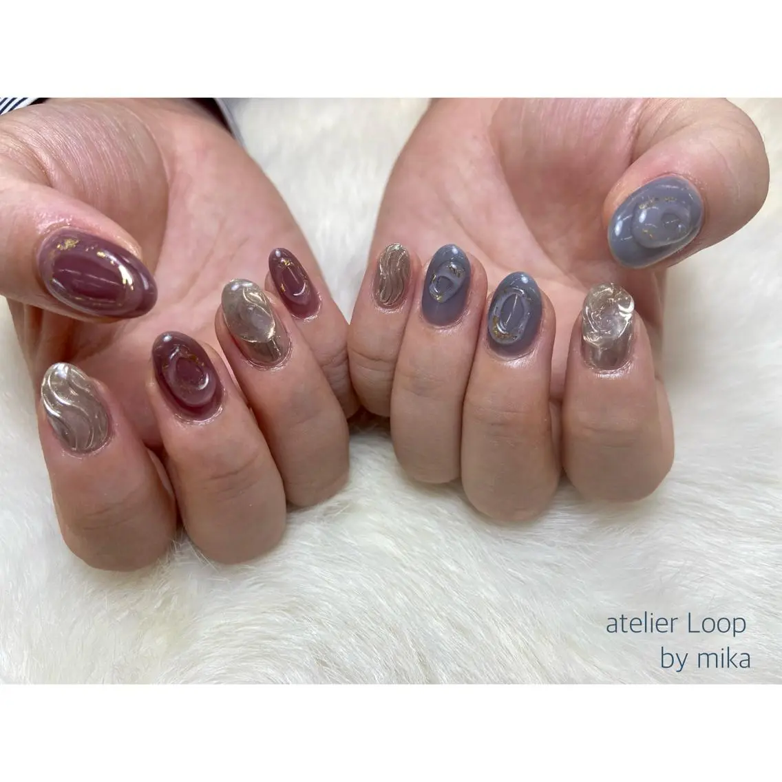 ネイル ニュアンスネイル ワンカラーネイル ハンドネイル atelier Loop♪MIKAのネイルデザイン