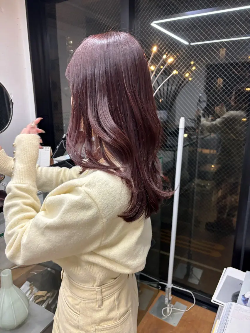 ロング カラー ピンクカラー 似合わせカット ツヤカラー/和田陽向のヘアスタイル
