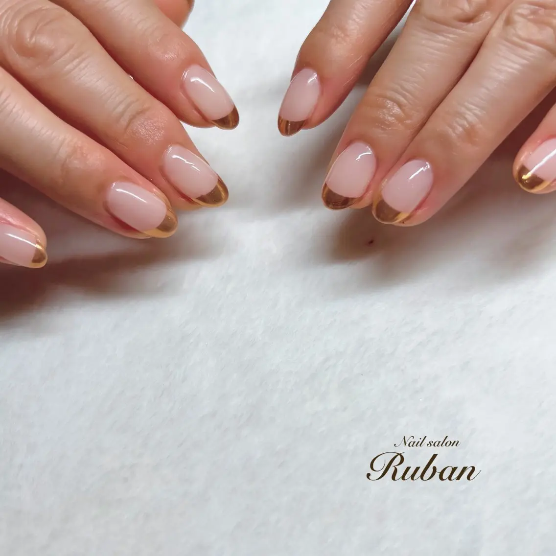 ネイル フレンチネイル ミラーネイル Nail salon Rubanのネイルデザイン