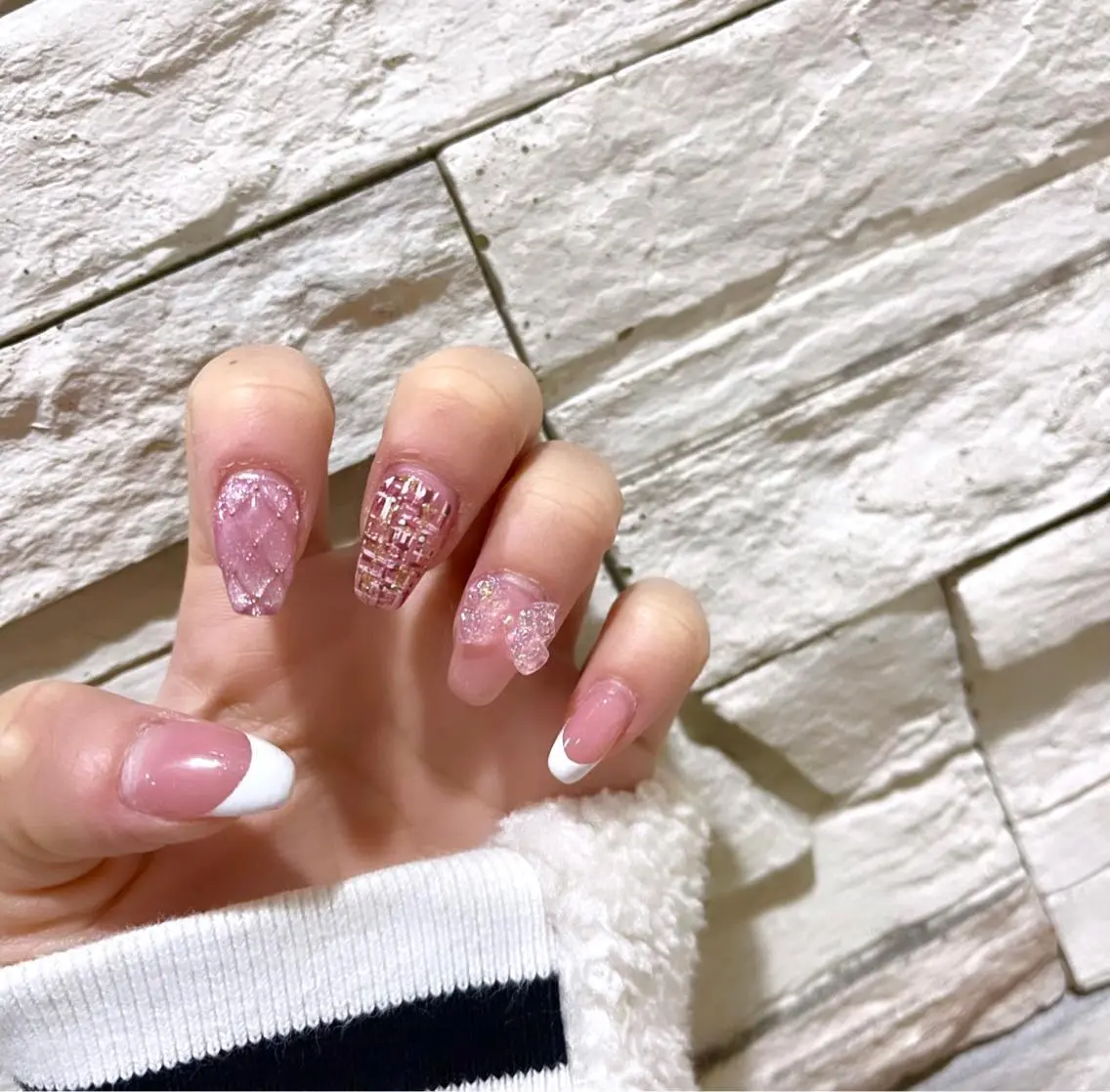 ネイル フレンチネイル ツイードネイル ［ネイリスト］ Ayaka…♡のネイルデザイン