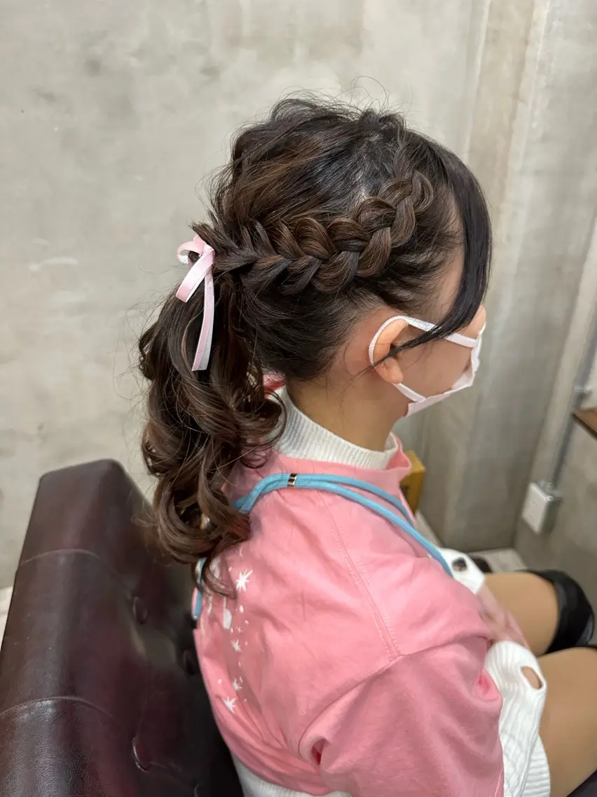 ロング ヘアアレンジ カット スパのヘアスタイル