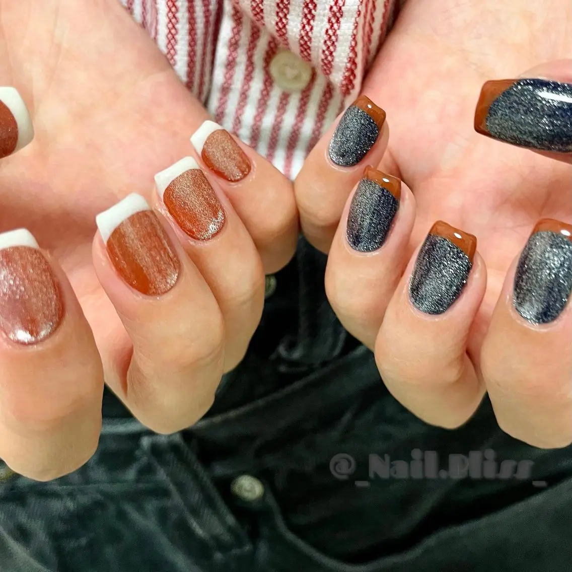 ネイル フレンチネイル マグネットネイル 持ち込み ハンドネイル NAIL BLISSのネイルデザイン