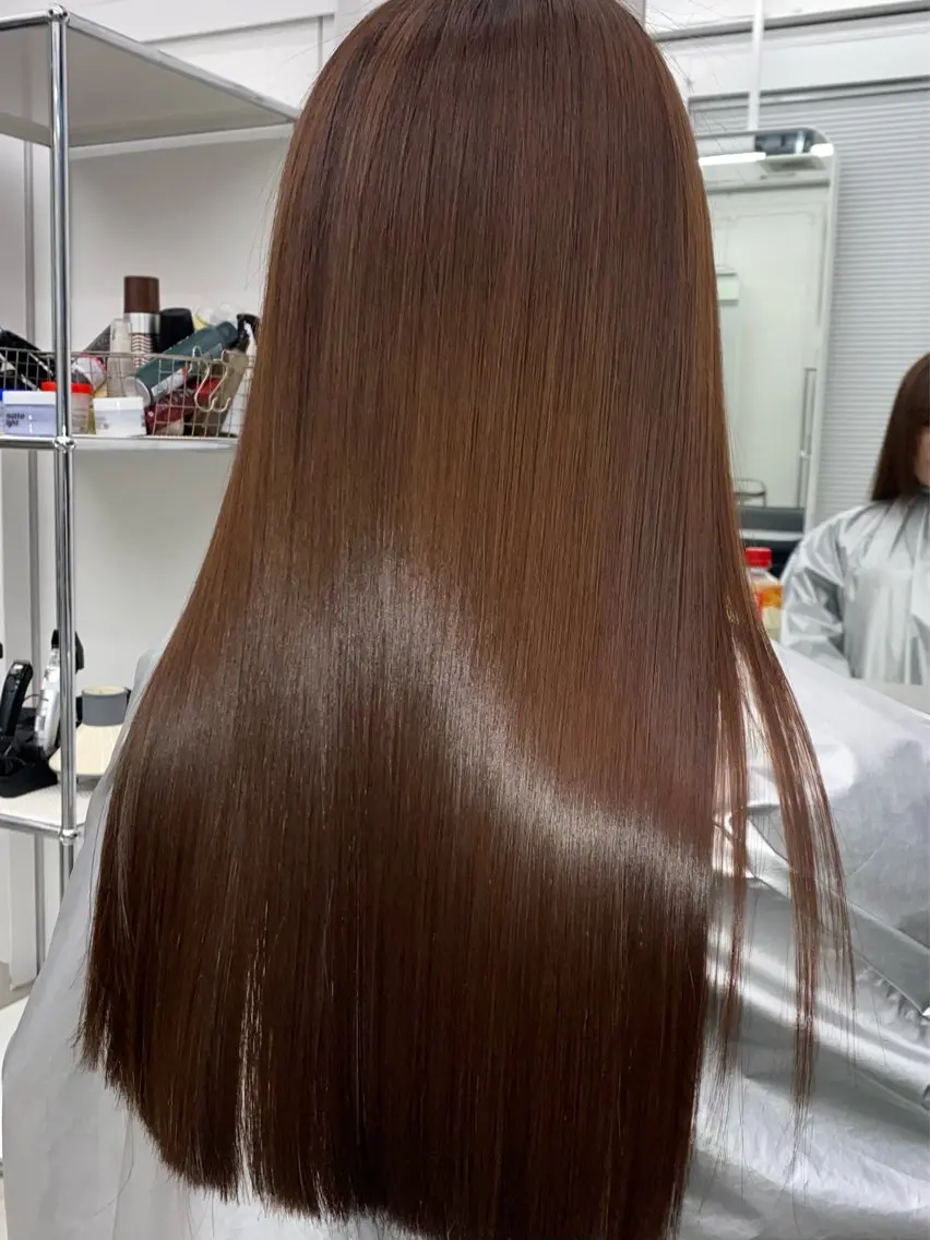 ロング パーマ カット 縮毛矯正 天神大名/カラー特化 レイヤー/トレンドのヘアスタイル