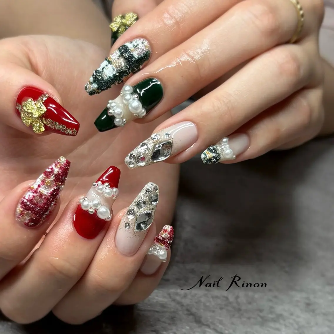 ネイル 冬ネイル クリスマス Nail Rinonのネイルデザイン