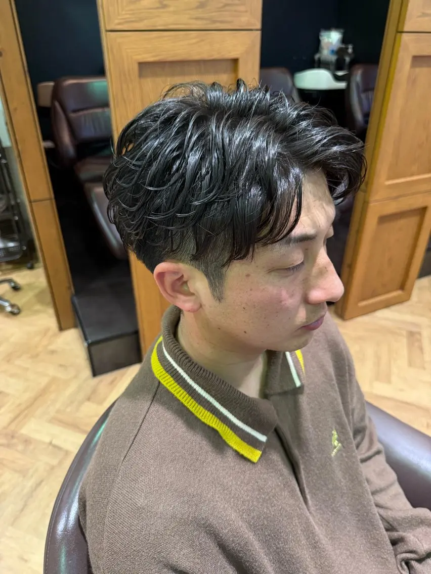 ショート パーマ メンズ メンズパーマ 溝口 槙里也のヘアスタイル