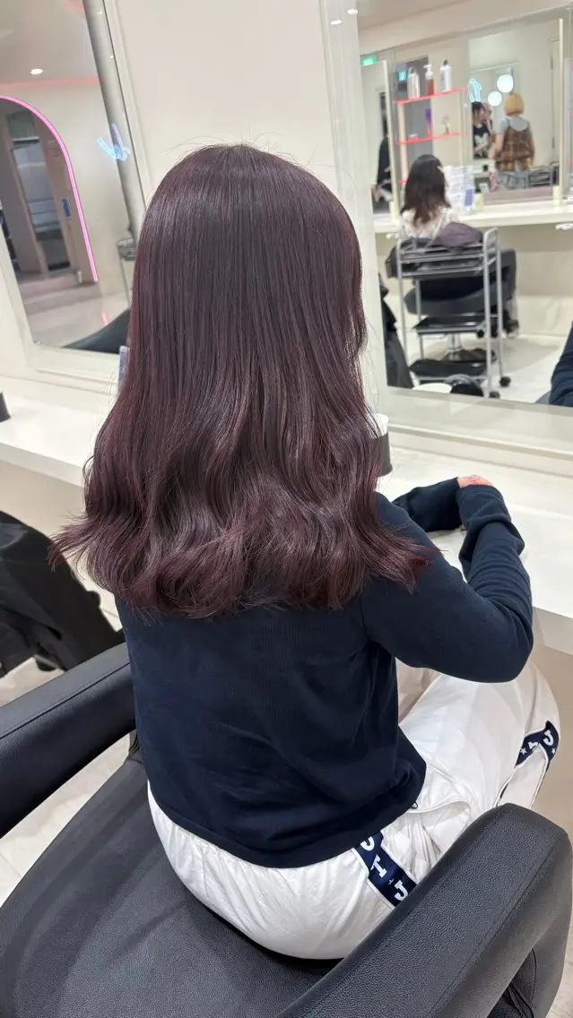 ロング ヘアカラー トリートメント ヘアセット 💗暖色カラー💗 ツヤ髪💗Mayaのヘアスタイル