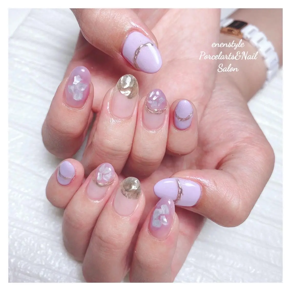ミディアム ネイル 🐾enen style 🐾のネイルデザイン