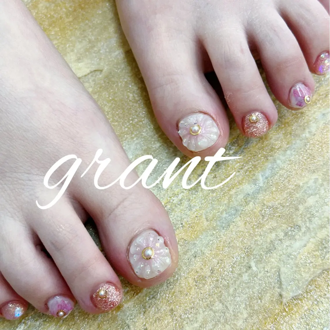 ネイル アートネイル フラワーネイル フットネイル フットネイル nailsalon grantのネイルデザイン
