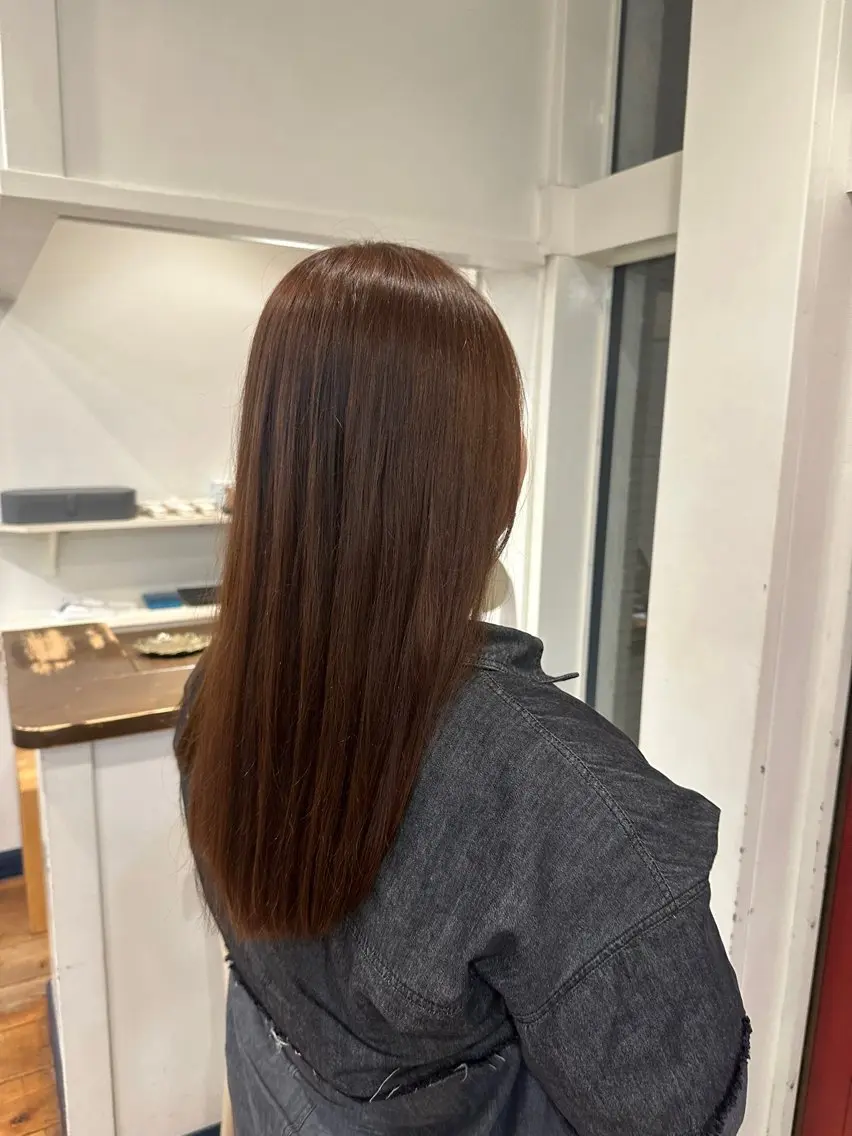 ロング カラー ブラウンカラー ヘアカラー ウエカワ ハルのヘアスタイル