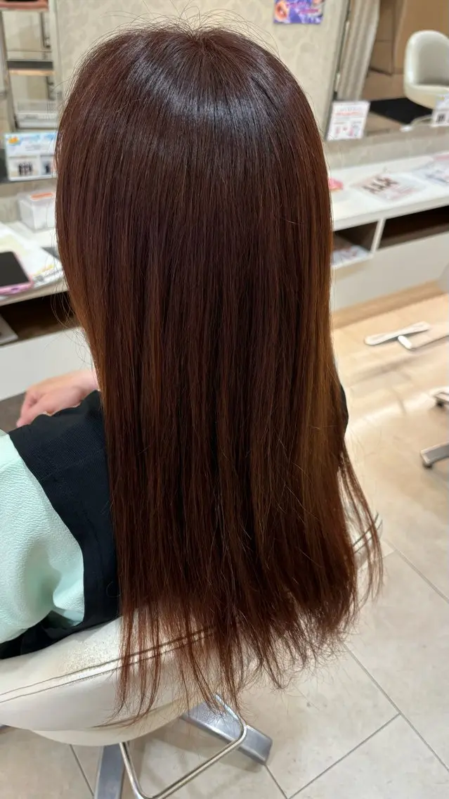 ロング カラー ブラウンカラー オレンジ オレンジブラウン 星 🌟のヘアスタイル