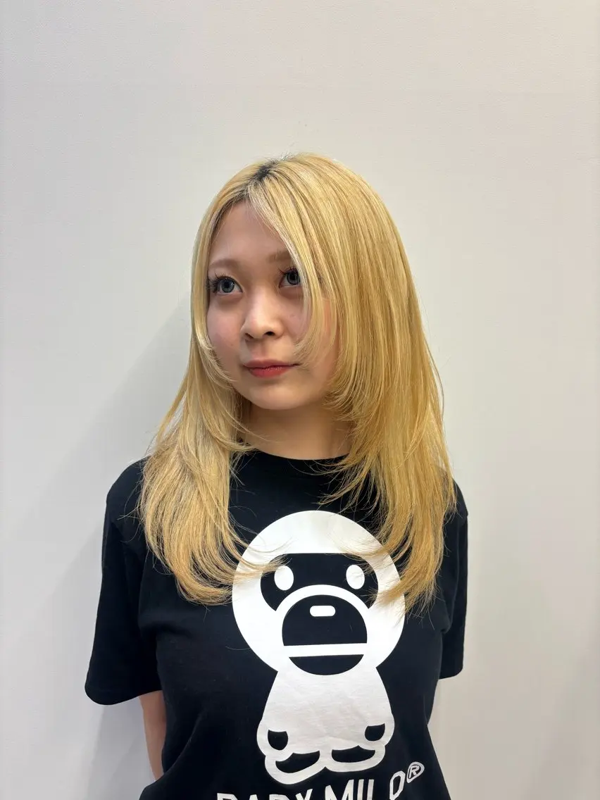 ロング 心美/ブリーチなし 透明感カラーのヘアスタイル