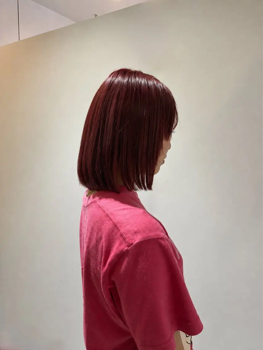 ミディアム ヘアカラー 森本 ゆらのヘアスタイル