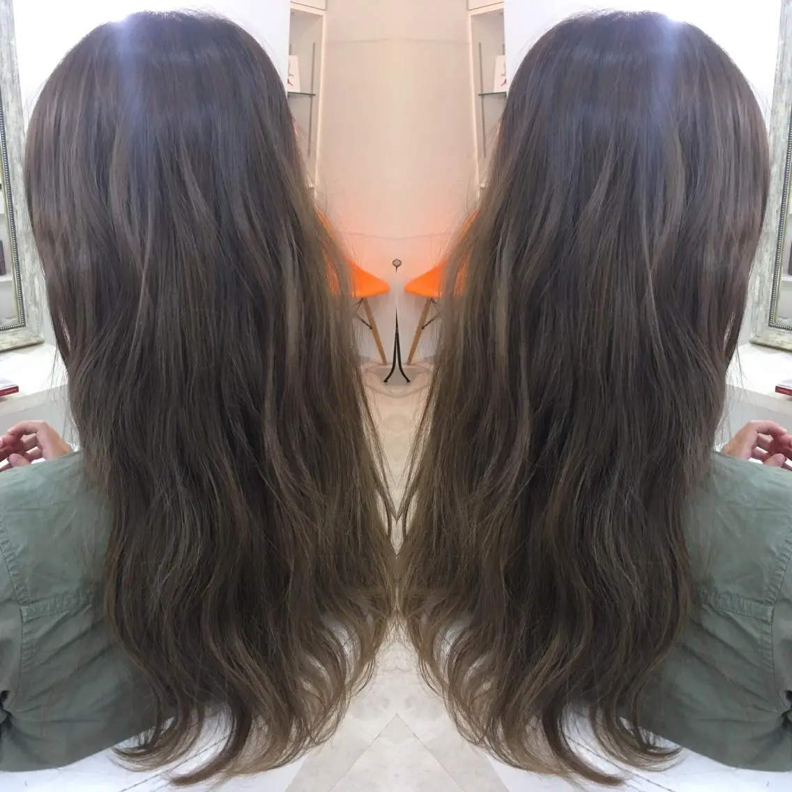 セミロング ロング カラー 髪質改善 中川 翔のヘアスタイル