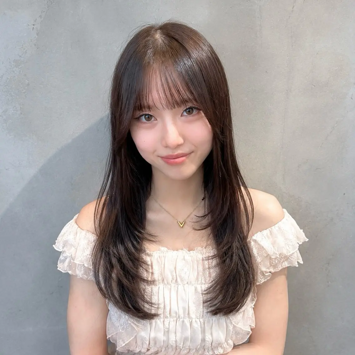 ロング カラー ブラウンカラー ココアブラウン レイヤーカット カット ヘアカラー トリートメント レイヤーカット/透明 感カラー/遠藤惟斗のヘアスタイル