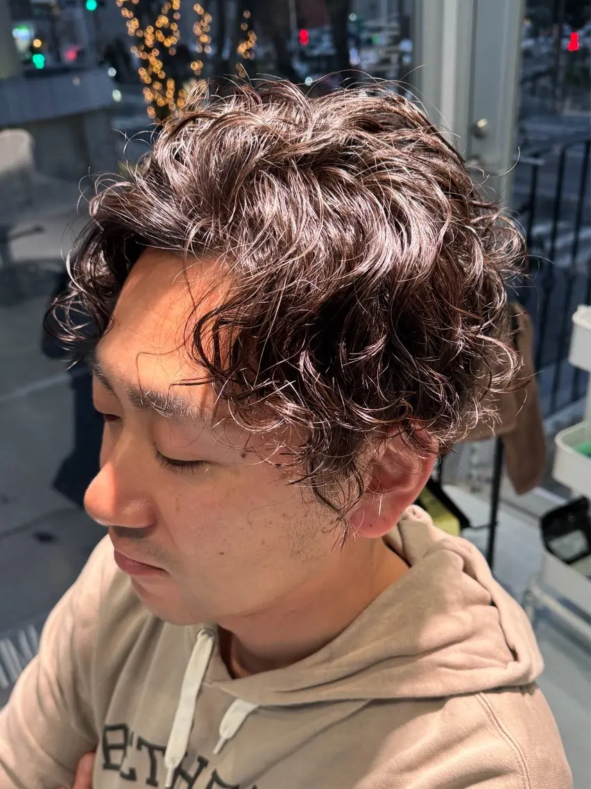 ショート パーマ スパイラルパーマ AMITYメンズ特化 ASUMIのヘアスタイル