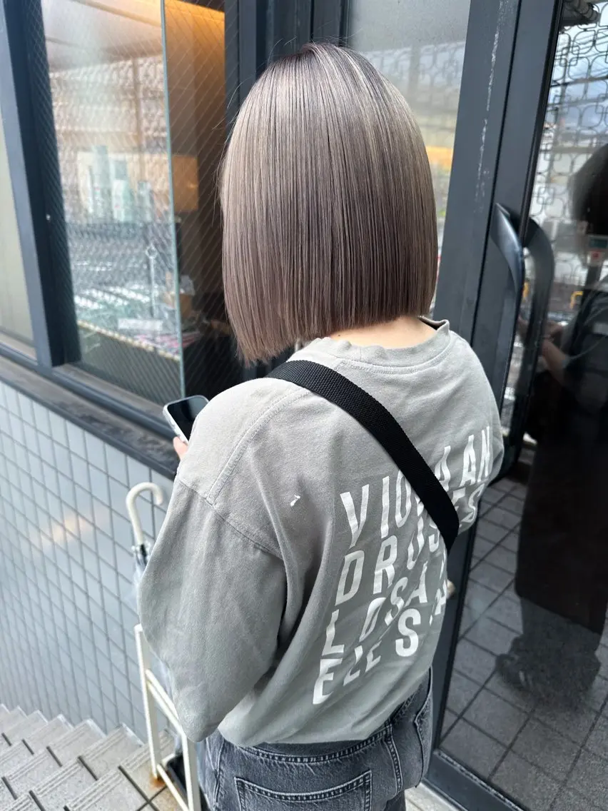 ミディアム カラー カット ヘアカラー トリートメント SAKURA✨ ショート/ボブのヘアスタイル