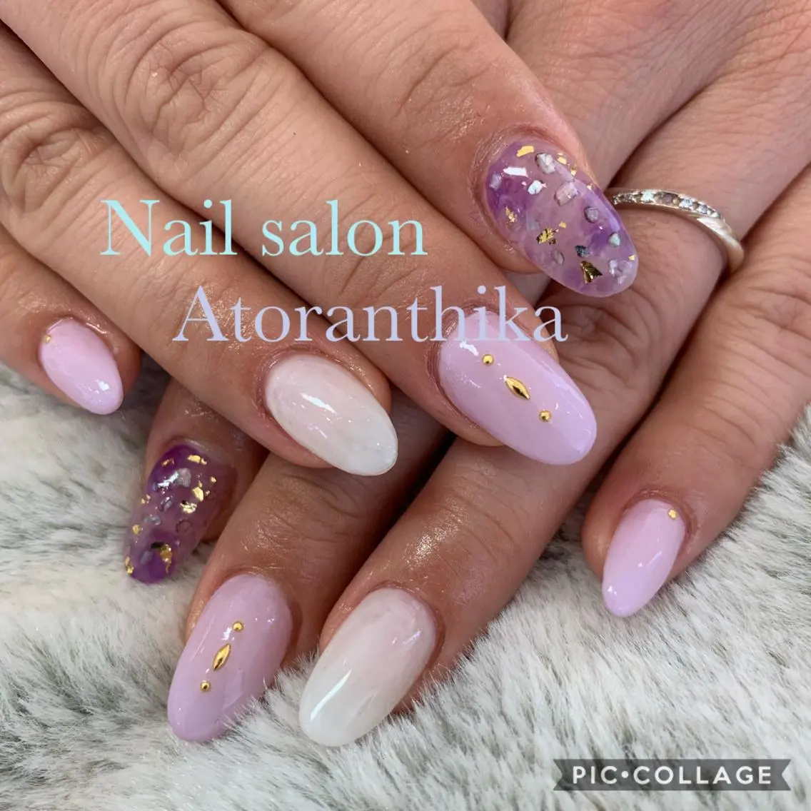 ネイル パープル ハンドネイル Nail salon ✩ ｱﾄﾗﾝﾃｨｶのネイルデザイン